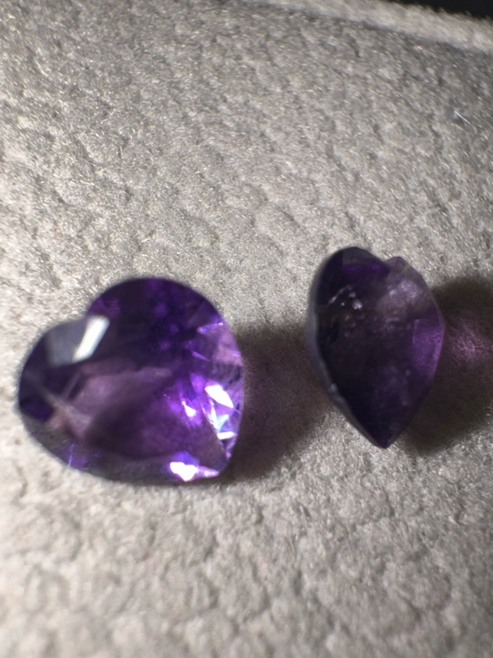 Heart Cut Loose Amethyst Gemstones Pair | Purple February Birthstone - Picture 8 of 10